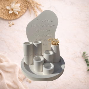 מעמד שבת מועצב - להדלקת נרות, 5 נרות ומוצר דקורטיבי